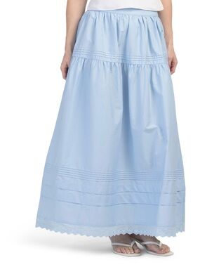 OPT Beth Cotton Maxi Skirt in Light Blue